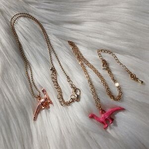 Dinosaur Necklace Set Brontosaurus Fashion Jewelry Lobster Claw Clasp Ball Chain